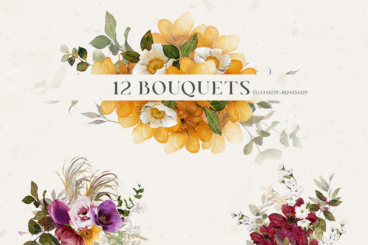 Watercolor Flowers & Leaves, a Decorative Illustration by Damian Roh (Photo 10 of 20)