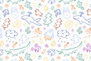 Cute kids drawing doodles on wall, a Person Illustration by PaperTrident (Thumbnail 11 of 14)