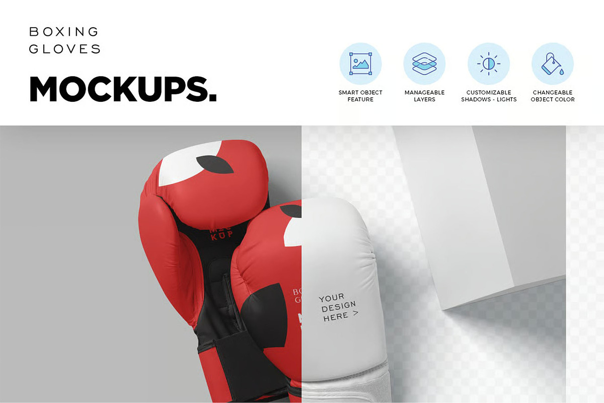 Boxing Gloves Mockups, a Product Mockup by megostudi0 (Photo 6 of 6)