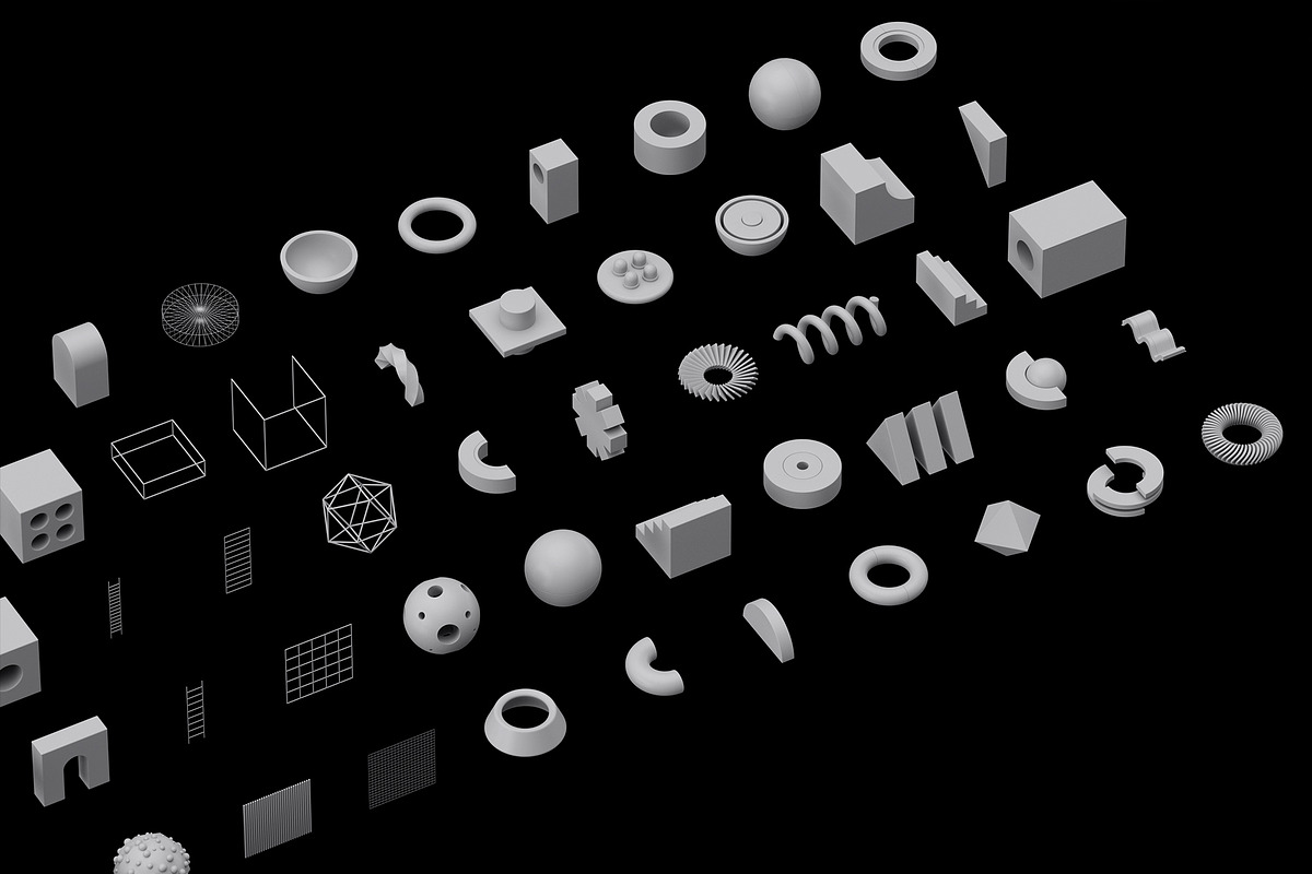 85 Geometric 3D Models Set, an Object 3D Model by Moshpit Studio (Photo 2 of 6)
