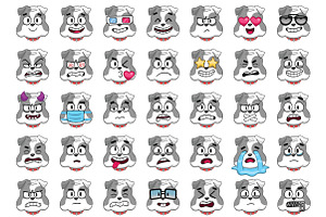 Bulldog Emoji Set