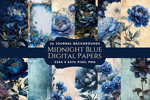 Midnight Blue Floral Backgrounds