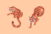 Tigers set + seamless pattern, an Animal Illustration by PaperTrident (Thumbnail 2 of 5)