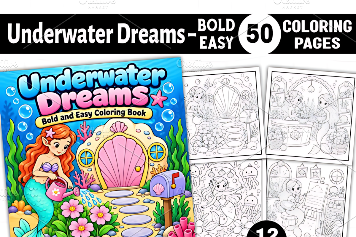 Underwater Dreams Coloring Book, a Decorative Illustration by Coco Bloom (Photo 1 of 8)