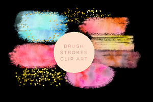 Watercolor brush strokes, an Object Graphic by Sunflower Day Love
