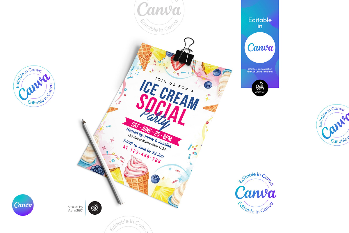 Ice Cream Social Flyer, a Flyer Template by Aam360 (Photo 2 of 3)
