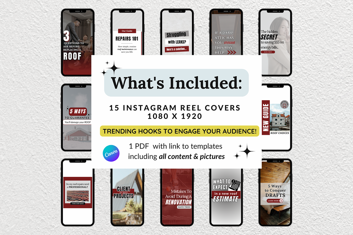 Roofing Reel Cover Templates, a Social Media Template by gooddogcreativeco (Photo 2 of 9)