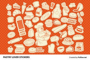 Pastry Lover Stickers, a Solid Icon by Pixflow
