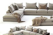 Flexform Groundpiece Sectional Sofa, a Furniture 3D Model by NOMODOL (Thumbnail 1 of 9)