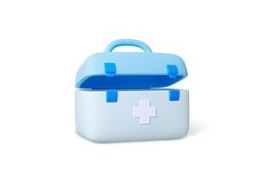 First aid chest 3d icon. Medicine, an Illustration by Valerie Bodnar