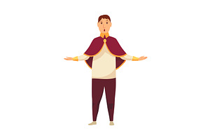 Opera singer wearing a cape sings, an Illustration by the8monkey