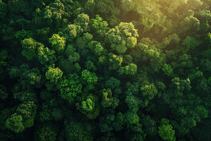 Amazon forest landscape at sunrise, a Photo by Pavel_design