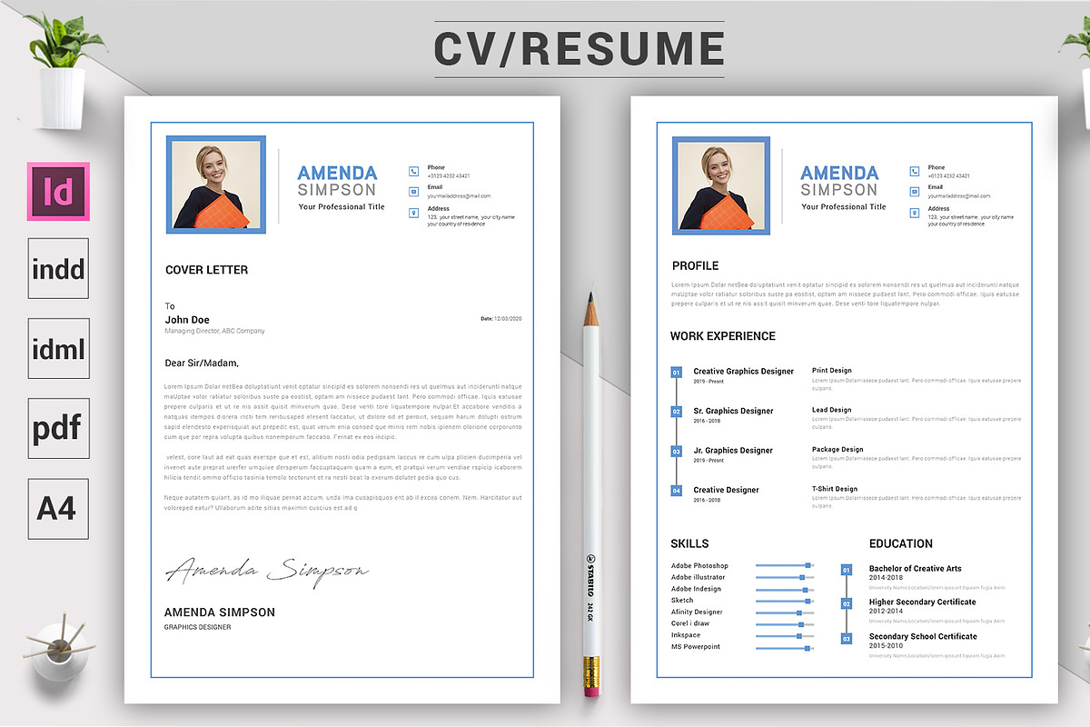 Indesign CV / Resume Template, a Resume Template by ARP Creation