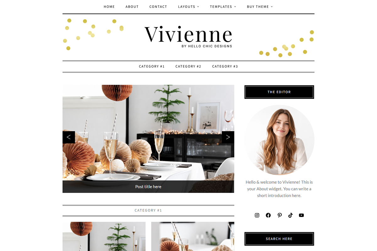 Feminine WordPress Theme | Vivienne, a WordPress Template by Hello Chic Designs (Photo 1 of 4)