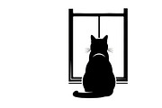 cat sitting by window silhouette, an Illustration by Amazin_art (Thumbnail 2 of 25)