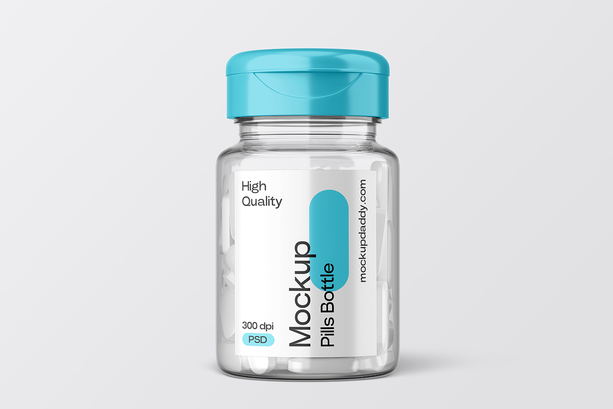 Mini Pill Bottle Mockup with Cap, a Cups & Container Mockup by Mockupdaddy (Photo 8 of 27)
