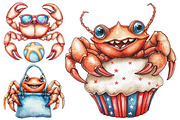 Whimsical Summer Crab Clipart, a Seasonal Illustration by CitraGraphics (Thumbnail 4 of 6)