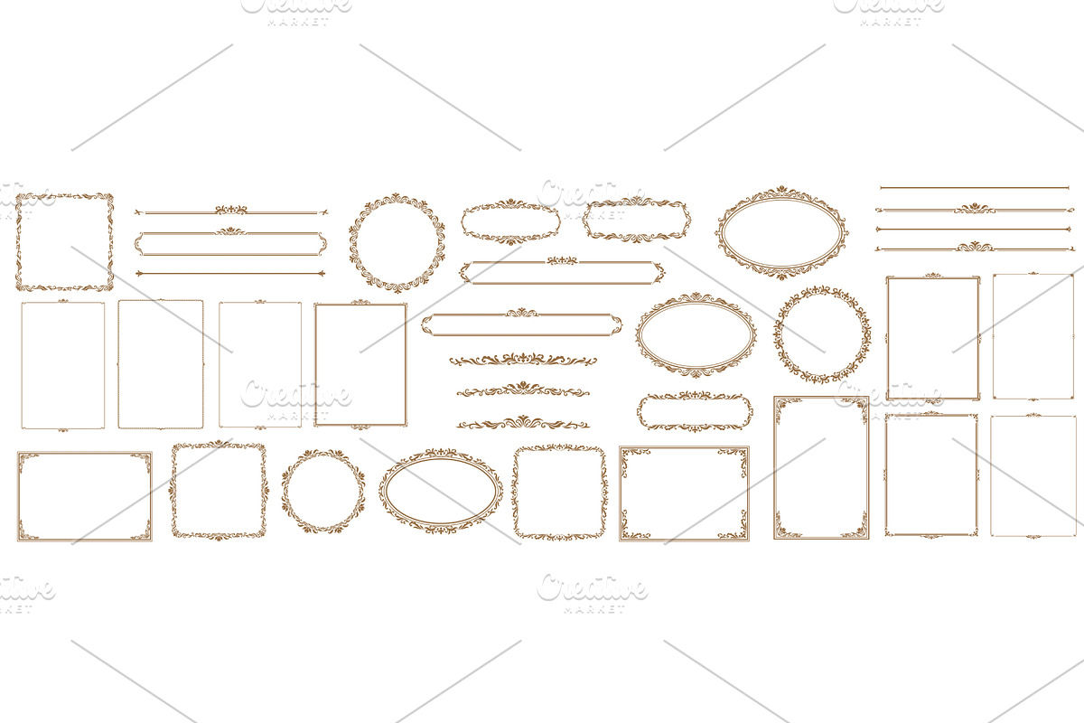 Ornament decor frame and border, a Decorative Illustration by Vector Tradition
