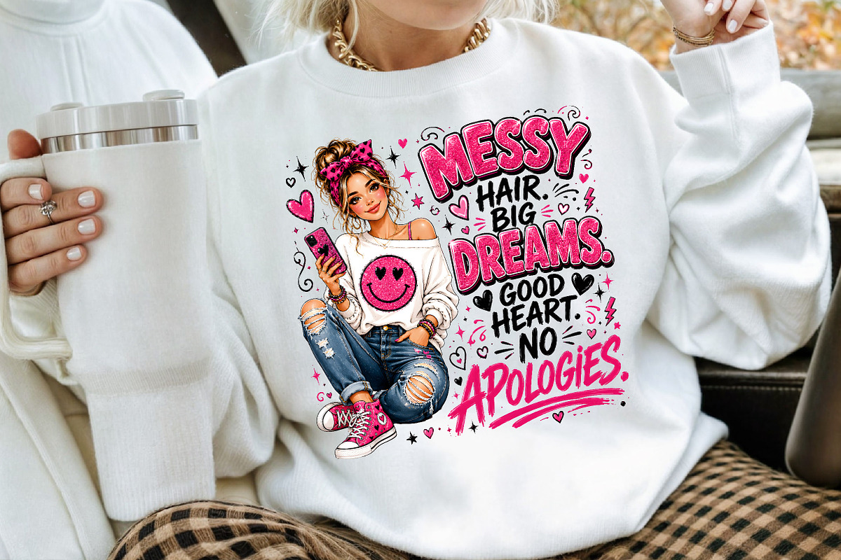 Messy Hair Big Dreams No Apologies, a Person Illustration by Creative Art (Photo 3 of 3)