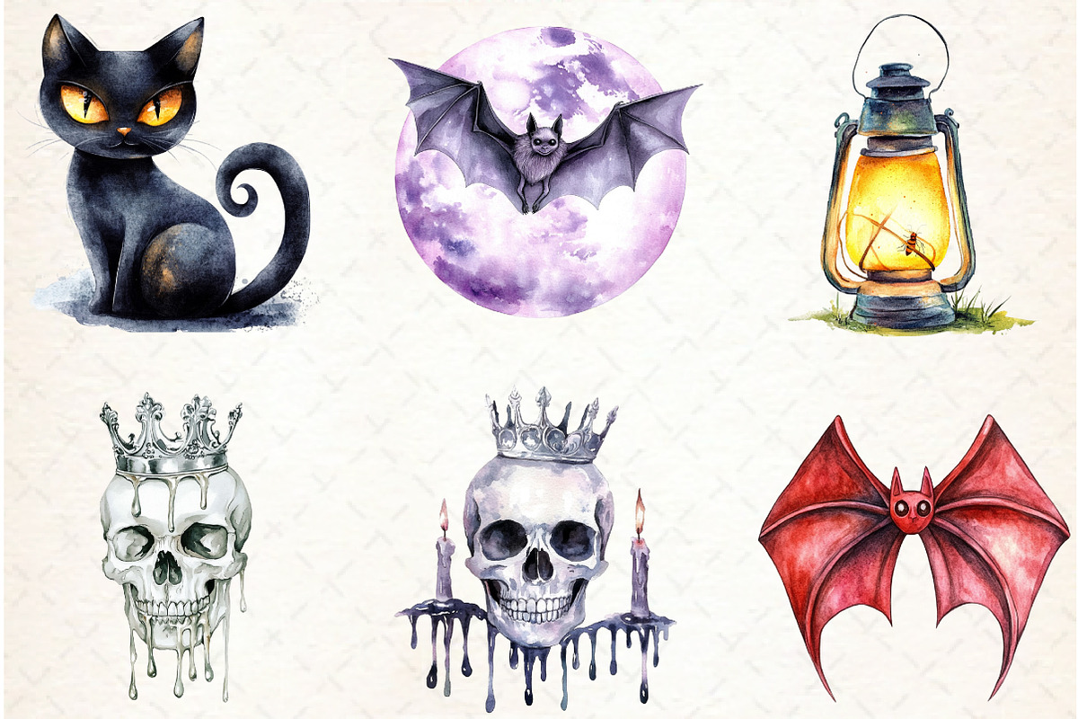 Spooky Halloween Clipart, an Illustration by Libby Wishes (Photo 3 of 6)