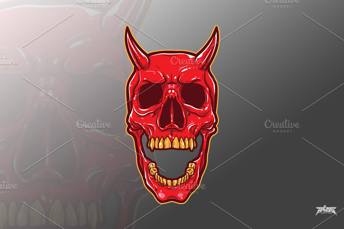 Devil Skull Vector, an Illustration by R4DS