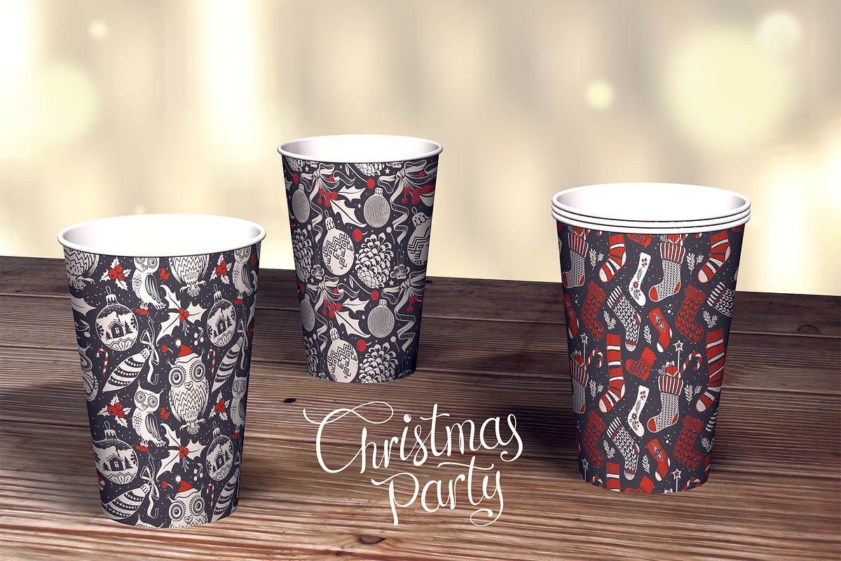 Vintage Christmas Cartoon Patterns, a Pattern Graphic by Adiemus (Photo 2 of 8)