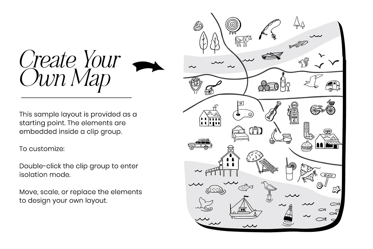 Travel Wedding Map Creator Kit II, an Illustration by Happy Monday Creative (Photo 21 of 21)