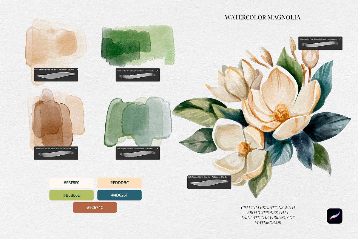 Watercolor Realistic Soft Brushes, a Brush Add-On by Spasibenko Art (Photo 11 of 14)