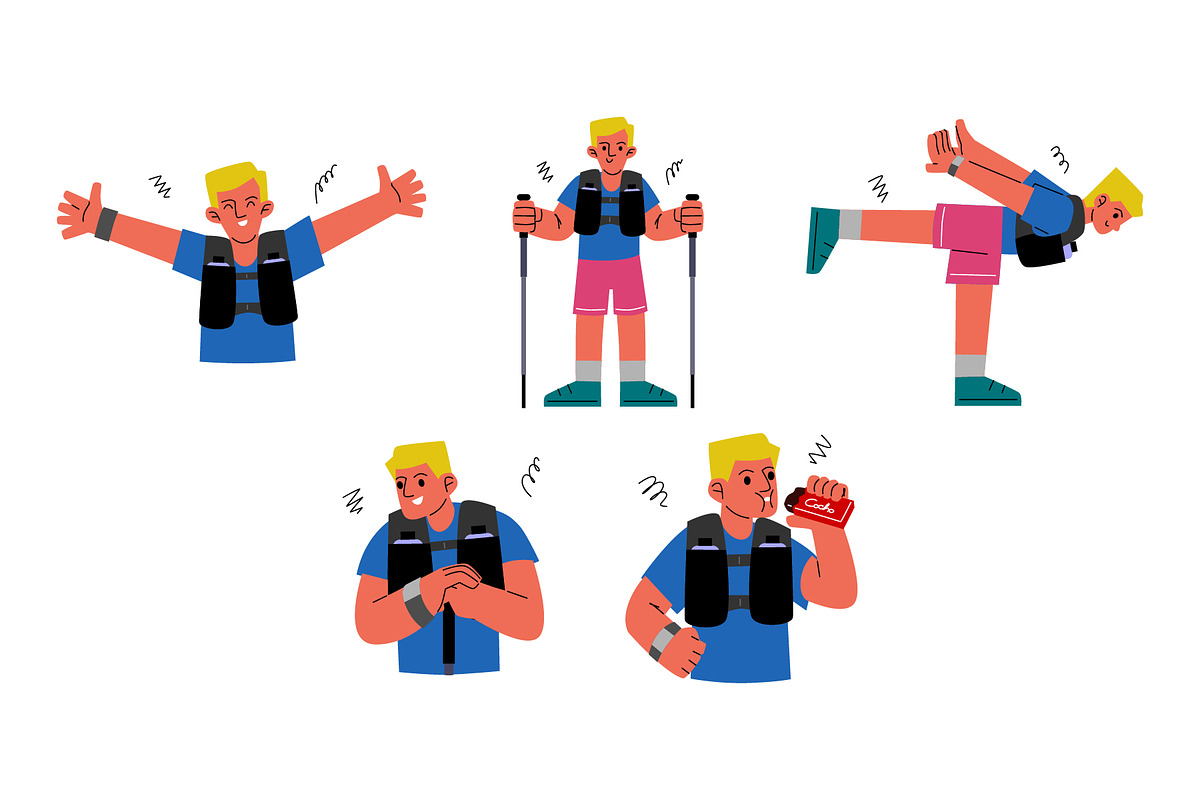 Character Trail Runner Man Vol. 1, a Sport Illustration by SLAB! Design (Photo 3 of 3)