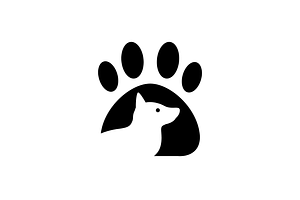 dog care pets care logo design flat, a Branding & Logo Template by devastd