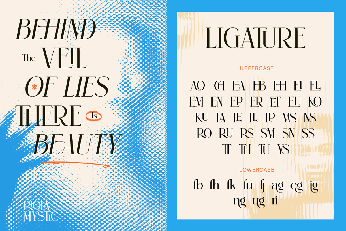 Riola Mystic - Elegant Display Font, a Sans Serif Font by Artisan Themes (Photo 9 of 11)