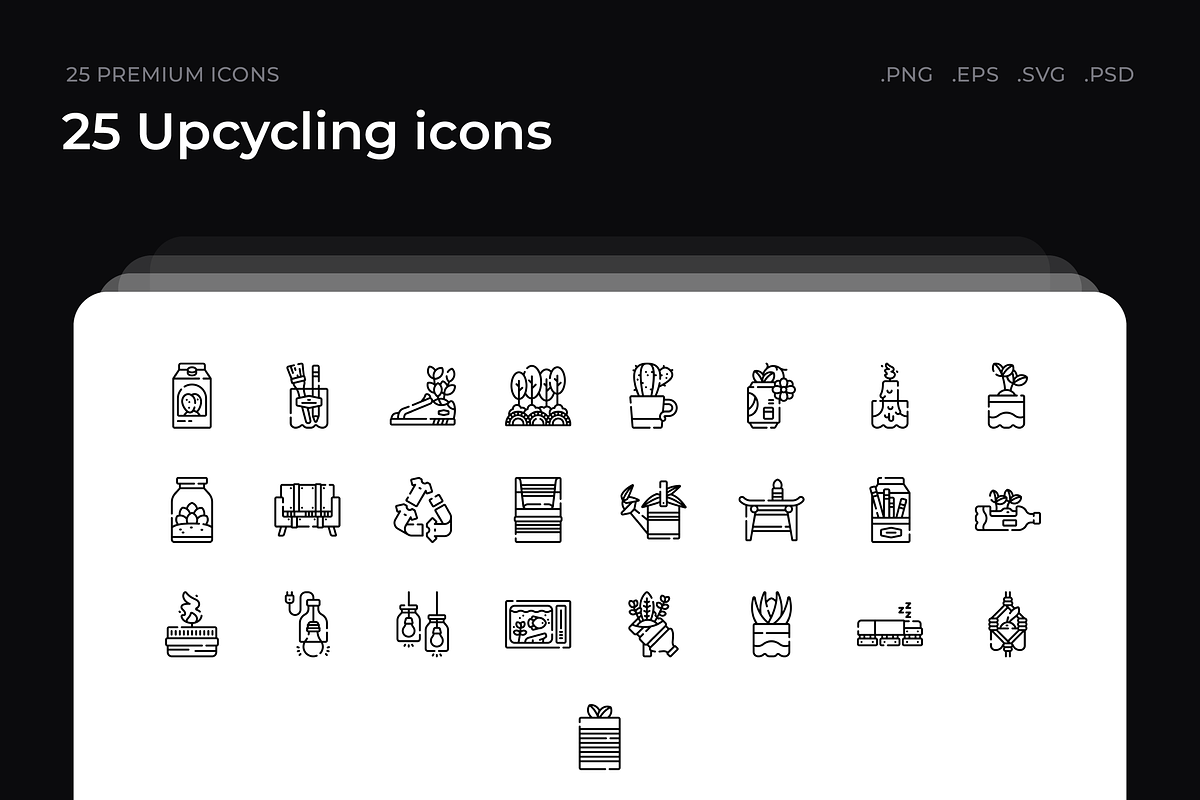 25 Upcycling icons, an Outline Icon by Wencory