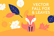 Vector Fall Leaves and Fox, an Illustration by Sarah Hearts (Thumbnail 1 of 4)