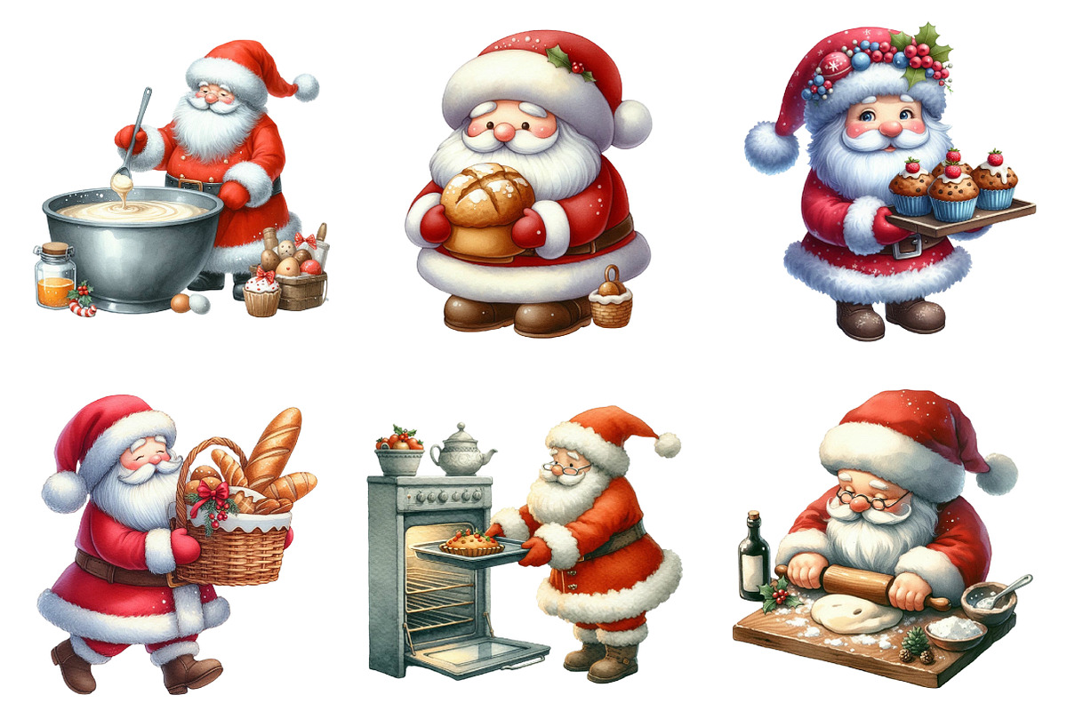 Santa Baking Clipart, an Illustration by Designworld (Photo 2 of 6)