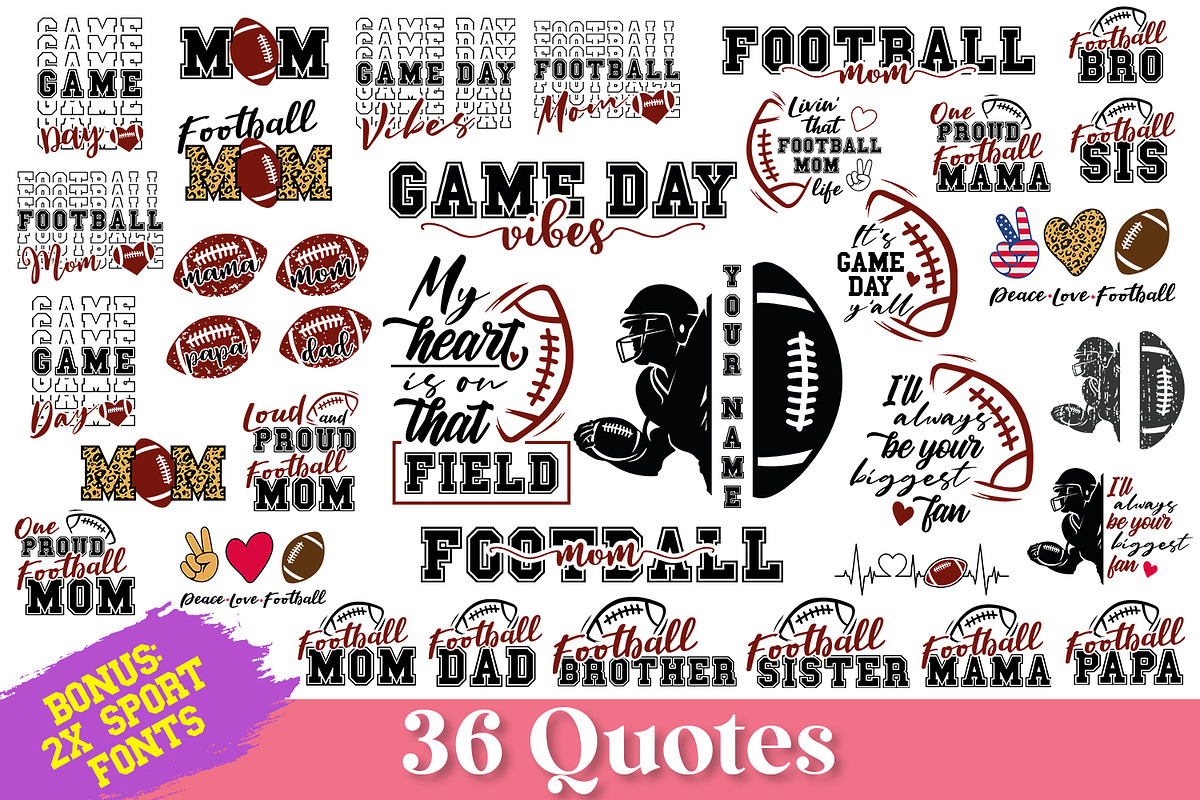 Football Quotes Bundle & Bonus, a Sport Illustration by Anastasia Feya (Photo 1 of 10)