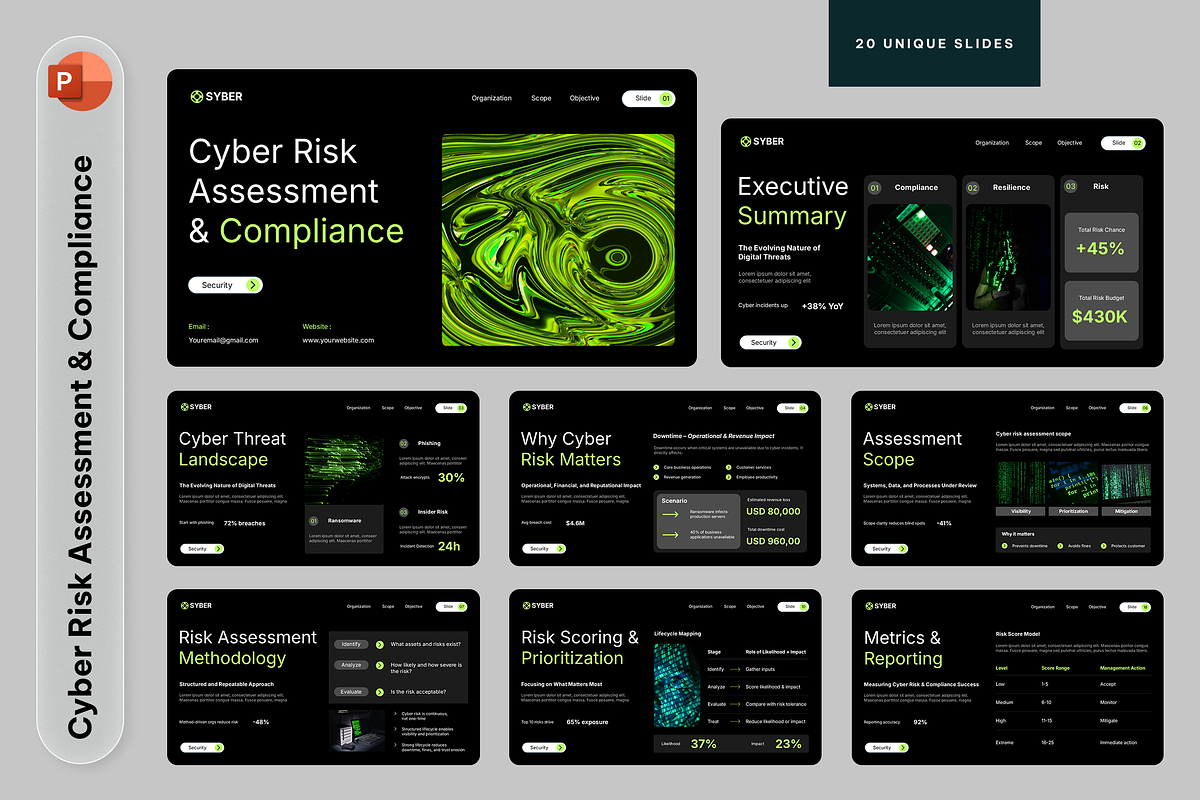 Cyber Risk Assessment & Compliance, a Presentation Template by Sixtemp (Photo 1 of 3)