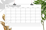2027 8.5 x 14 Inch Calendar Template, a Stationery Template by Running With Foxes (Thumbnail 4 of 5)