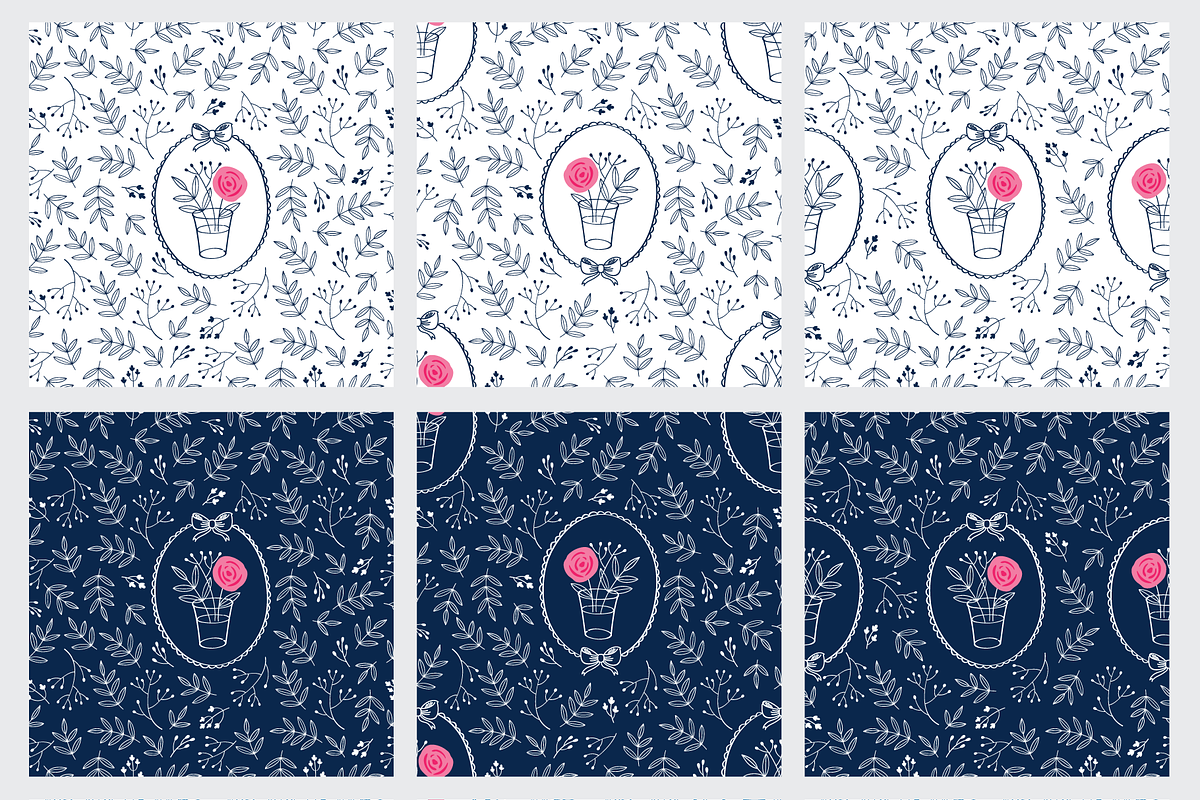 Seamless Floral Patterns, a Pattern Graphic by Tkoko vectors & patterns (Photo 6 of 11)