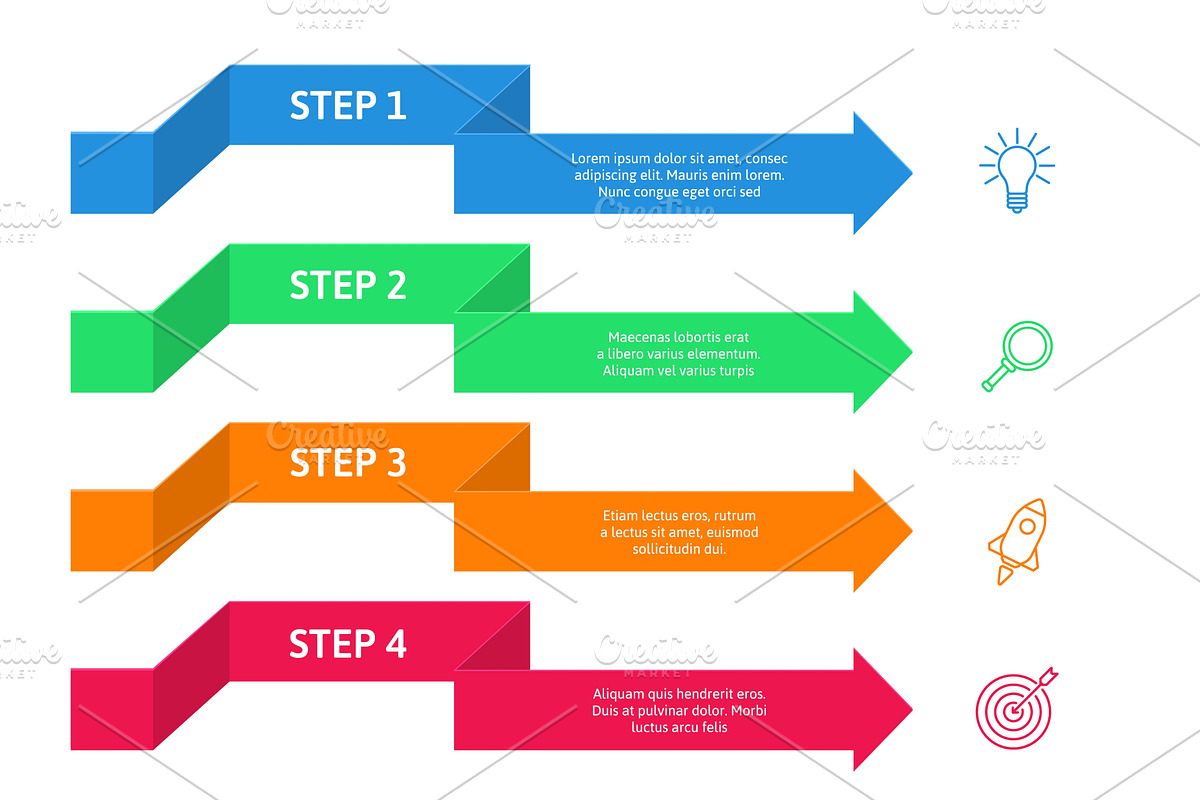 Arrow steps infographic. Business, a Finance Illustration by winwin.art