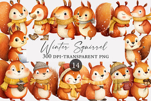 Winter Squirrel Clipart, an Illustration by Designworld