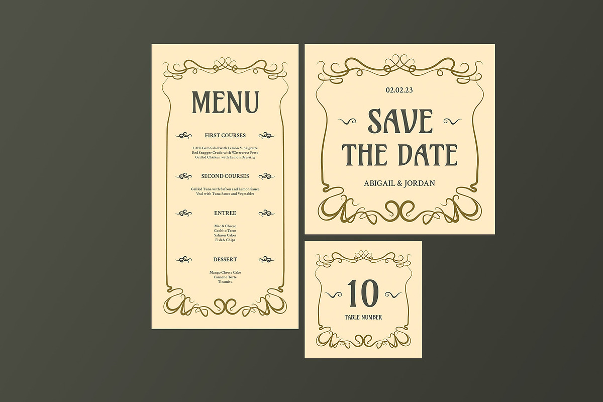 Art Nouveau Wedding Suite, an Invitation Template by Neermana (Photo 3 of 4)