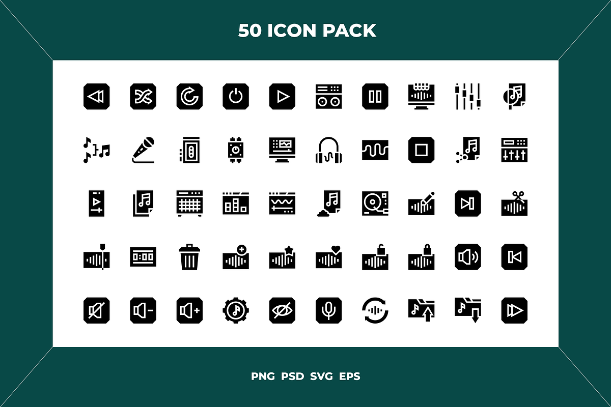 Audio edition icons, an Outline Icon by Wencory (Photo 1 of 2)