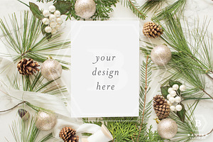 Holiday Flat Lay for Photo Cards