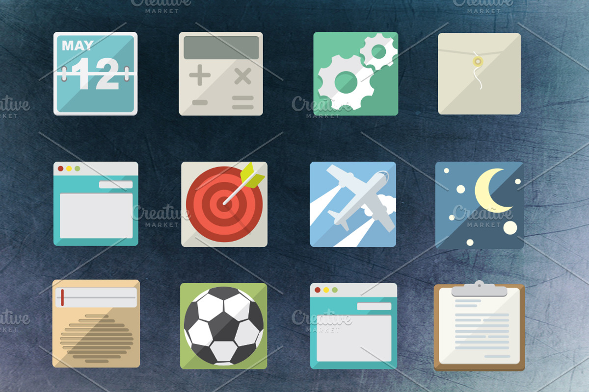 36 Flat Icons Pack, an Icon by meanicons (Photo 1 of 4)