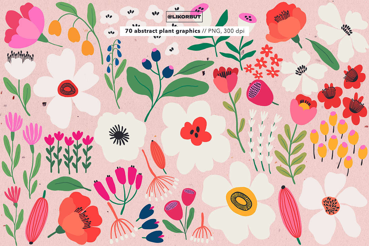 Abstract Floral Market Graphics, a Decorative Illustration by likorbut (Photo 2 of 11)