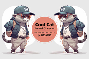 Cool Cat Animal Character