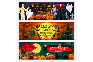 Halloween Party Invitation Banner