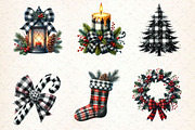 Black & White Plaid Christmas Bundle, a Work Illustration by Dream Creation (Thumbnail 2 of 5)