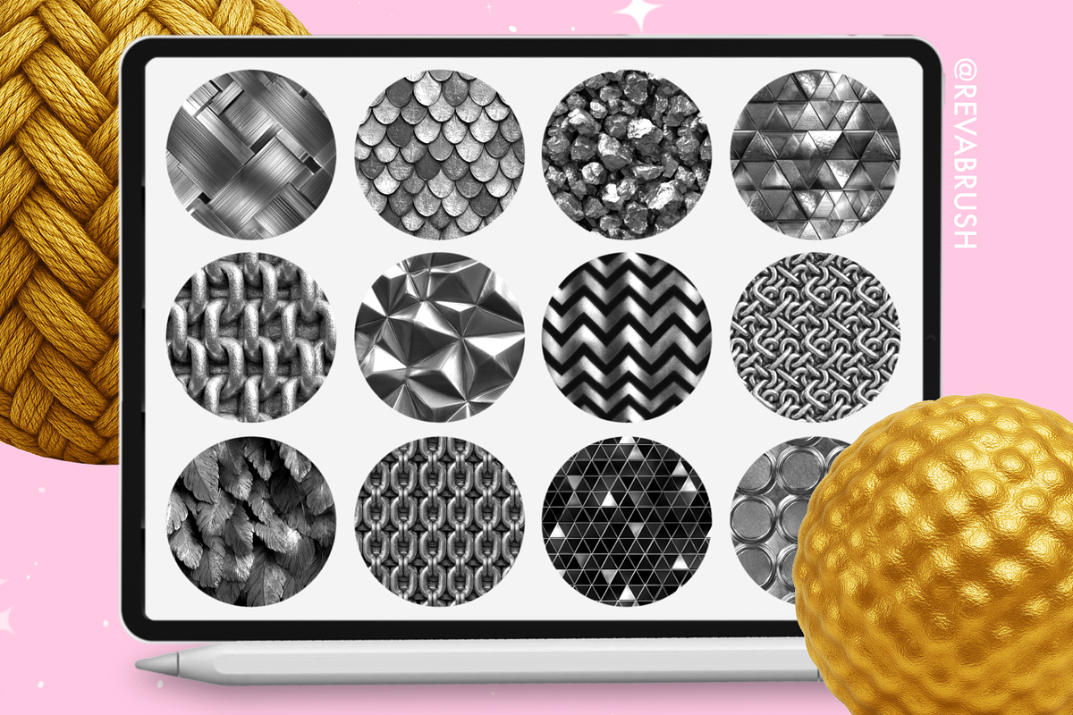 245 Procreate Gold texture brushes, a Brush Add-On by Revabrush (Photo 6 of 8)