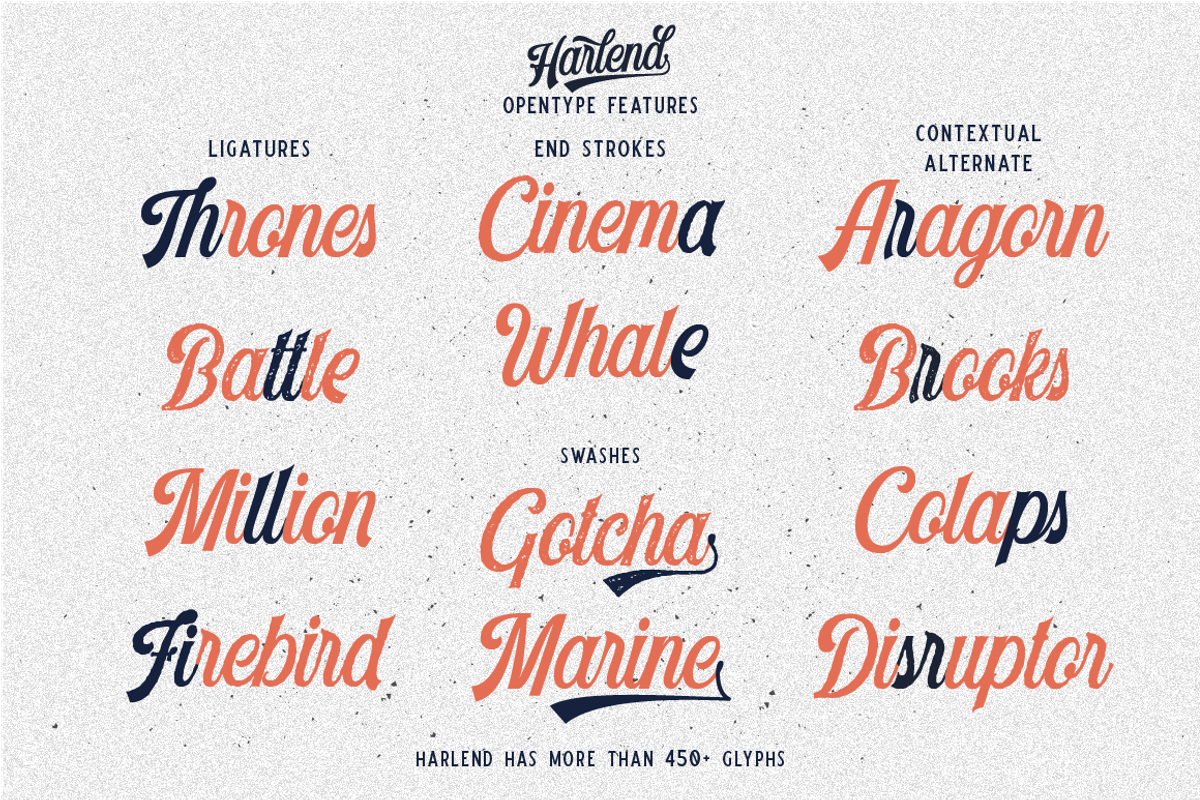 Harlend (6 font with bonus), a Script Font by Angin Studio (Photo 5 of 16)
